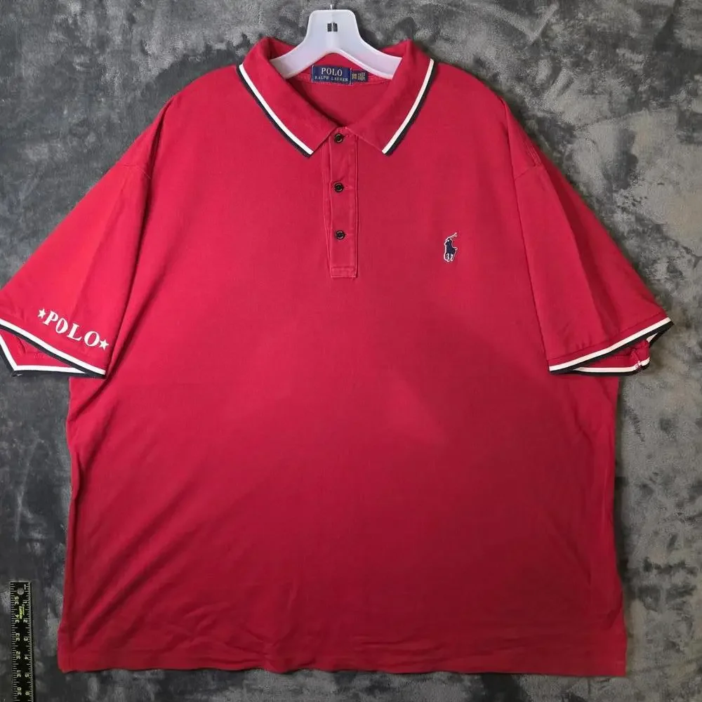 Polo Ralph Lauren Classic Fit Polo Shirt Mens 3XB Spell out Collar Sleeve Re